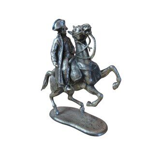 MHSP French Napoleonic Officer Cavalry Rider on Horseback - 3.5" Pewter  2 Pcs